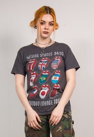 THE ROLLING STONES GREY TOUR BAND T-SHIRT