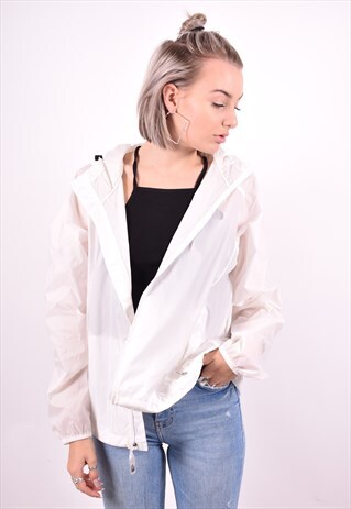 THE NORTH FACE WOMENS VINTAGE RAIN JACKET MEDIUM WHITE 90'S