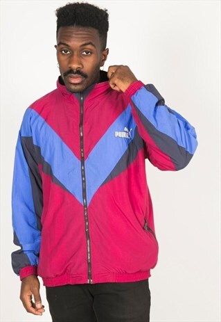 VINTAGE 80S USA PUMA SHELL SPORT JACKET / S0093