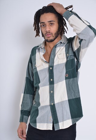 VINTAGE TOMMY HILFIGER CHECK SHIRT GREEN
