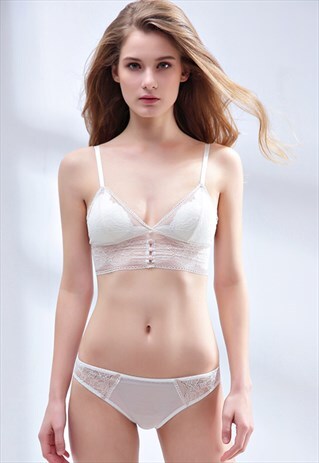 LACE WIDE BAND BRA LINGERIE SET