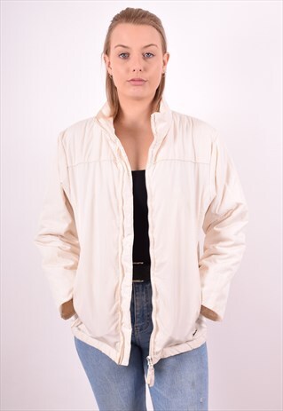 CHAMPION WOMENS VINTAGE PADDED JACKET SMALL WHITE 90S