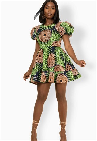 ANIYO ANKARA MINI DRESS, AFRICAN PRINT MINI DRESS, ANKARA
