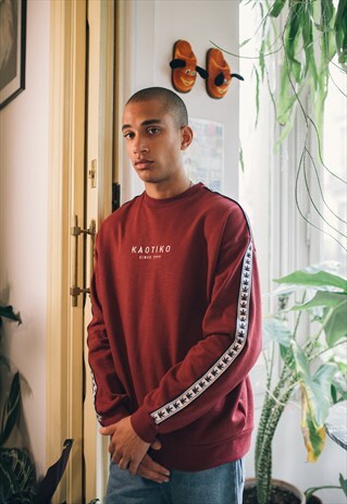 RELAXED SWEATSHIRT IN BURGUNDY WITH LOGO