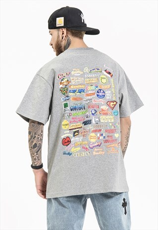 CASUAL LOOSE T-SHIRT WITH GRAFFITI PATTERN ON THE BACK