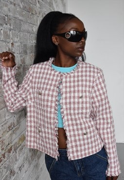 Vintage Preppy Check Jacket