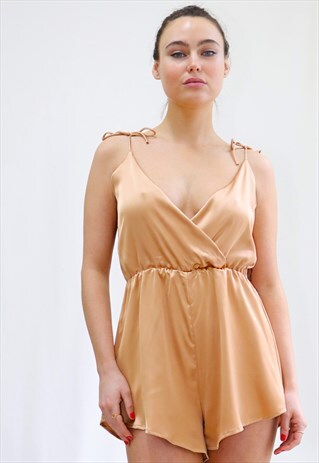 ZOEY GOLD SATIN PLAYSUITS