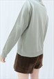 70S VINTAGE LIGHT GREEN JUMPER (SIZE M)