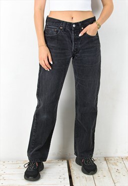 2005 Womens 501 Black Jeans Denim y2k W31 L32 Haiti Trousers