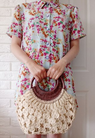 SUMMER HOLIDAY INDIE FESTIVAL MINI BASKET BAG STRAW BAG