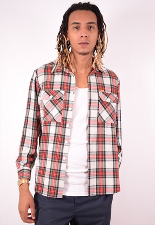 MENS VINTAGE SHIRT MEDIUM MULTI CHECK 90S