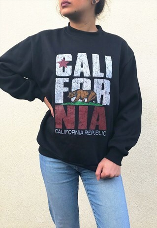 VINTAGE MADE IN USA CALIFORNIA JUMPER BLACK WOMENS SMALL