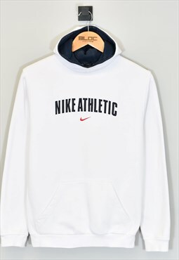 Vintage Nike Athletic Hooded Sweatshirt White XXSmall