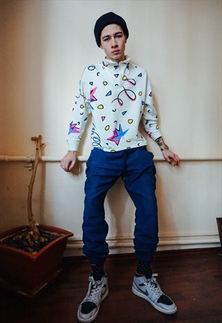 VINTAGE GEOMETRIC PATTERNED COLOURFUL SWEATSHIRT