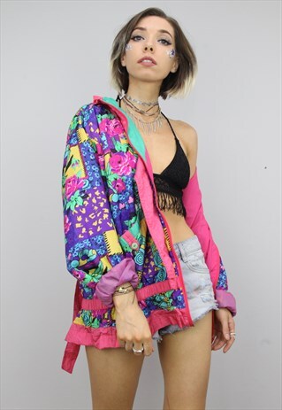 VINTAGE 80S 90S OVERSIZED FESTIVAL SHELL JACKET