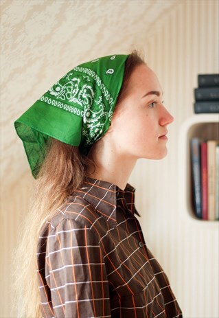 BRIGHT GREEN SQUARE SCARF