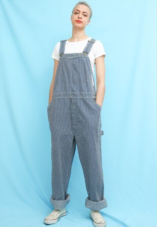 VINTAGE LIBERTY STRIPE DENIM DUNGAREES