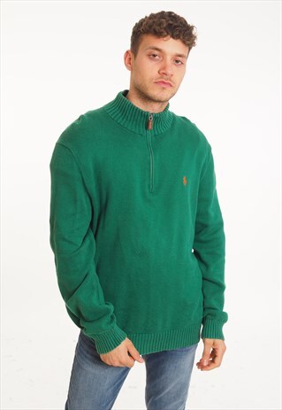 VINTAGE RALPH LAUREN 1/4 ZIP SWEATSHIRT GREEN