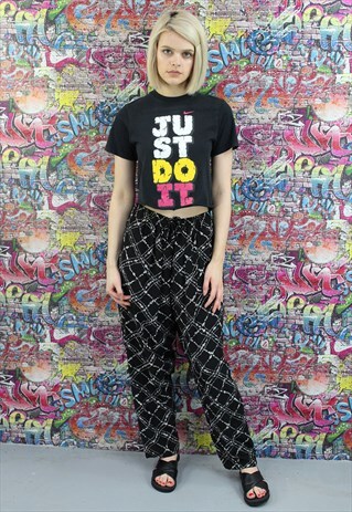 VINTAGE 90S PATTERNED FESTIVAL TROUSERS. YOGA FUNKY. UNISEX.
