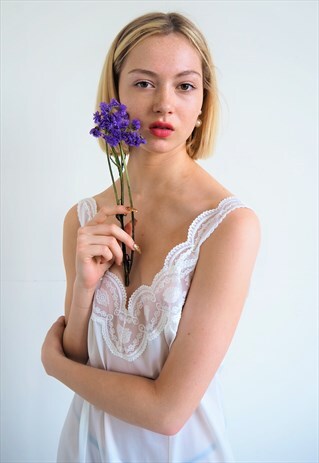 SLIP DRESS WITH LACE INSERT