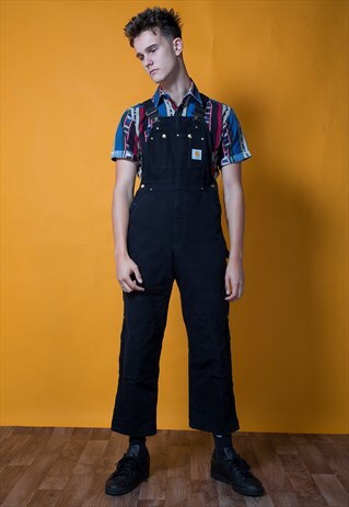 CARHARTT BLACK DENIM DUNGAREES