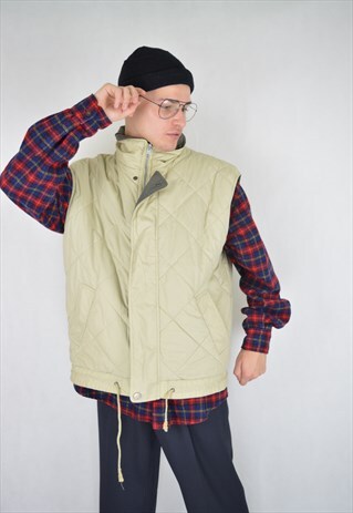 VINTAGE CREAM COLOUR 80'S CARGO GILET