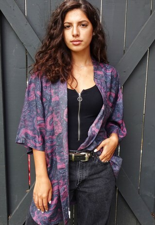 FUNKY SILK ABSTRACT PRINT UNISEX JAZZY SHIRT