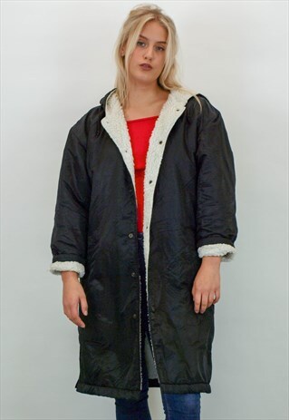VINTAGE LONGLINE SHEARLING JACKET