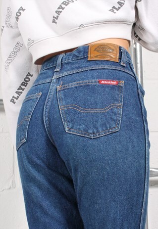 Vintage Dickies Denim Jeans in Blue High Waist Mom Style W28