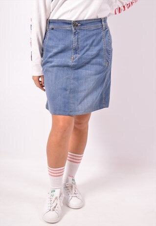 VINTAGE JUST CAVALLI DENIM SKIRT BLUE