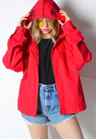 RED JACKET WITH HOOD
