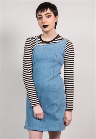 Y2K DENIM ONE SHOULDER MINI DRESS