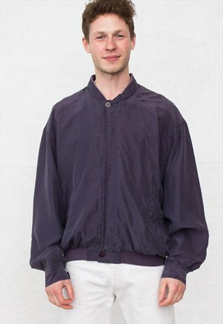 VINTAGE PURPLE SILK BOMBER JACKET