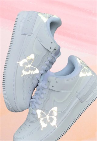NIKE CUSTOM AIR FORCE 1 SHADOWS REFLECTIVE BUTTERFLIES