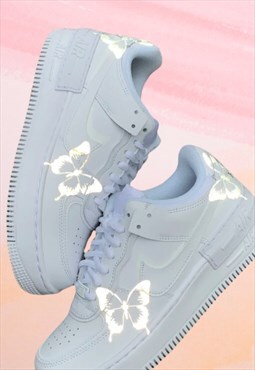 Nike custom Air Force 1 shadows reflective butterflies