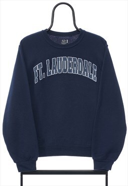 Vintage Ft Lauderdale Spellout Navy Sweatshirt Mens