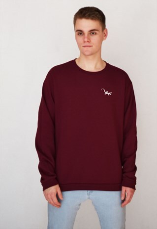 BURGUNDY LIZARD (WHITE) SWEATSHIRT