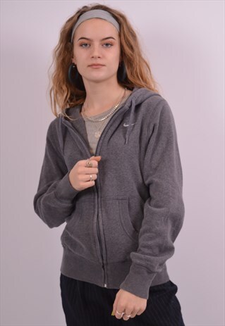 NIKE WOMENS VINTAGE HOODIE SWEATER SMALL GREY 90S