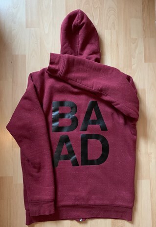 VINTAGE FLEECE BAAD ZIP HOODIE POLAR BURGUNDY ( BAAD 4 )