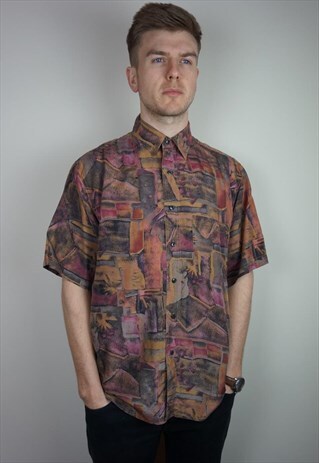 PURE SILK PATTERNED SHIRT