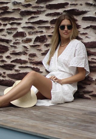 WHITE KAFTAN DRESS