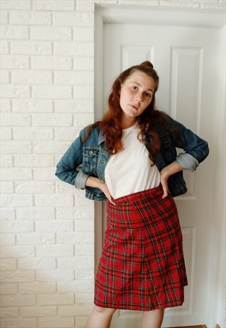 'TORI' 90S 00S MIDI GRUNGE TARTAN SCHOOLGIRL PREPPY SKIRT
