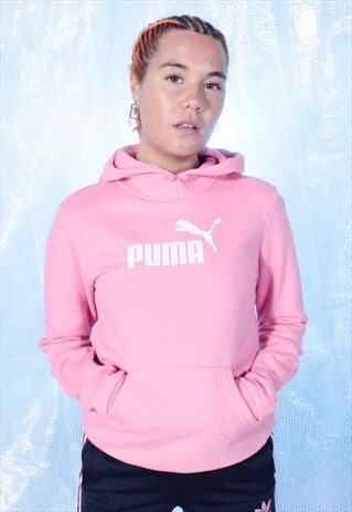 VINTAGE PUMA PINK AND WHITE HOODIE
