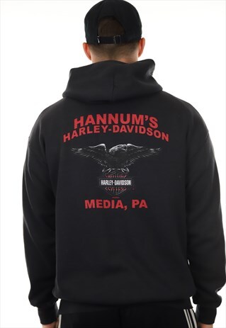 VINTAGE HARLEY DAVIDSON ZIP UP HOODIE BLACK