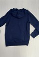 ADIDAS HOODIE SWEATSHIRT NAVY BLUE COTTON