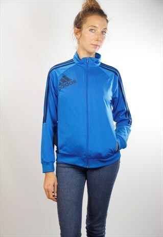BLUE ADIDAS TRACK JACKET / WINDBREAKER ADIDAS