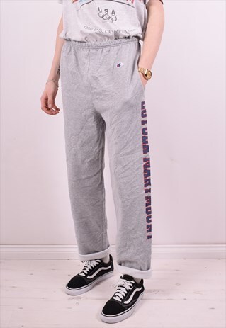 CHAMPION MENS VINTAGE TRACKSUIT TROUSERS W32 L29 GREY 90'S