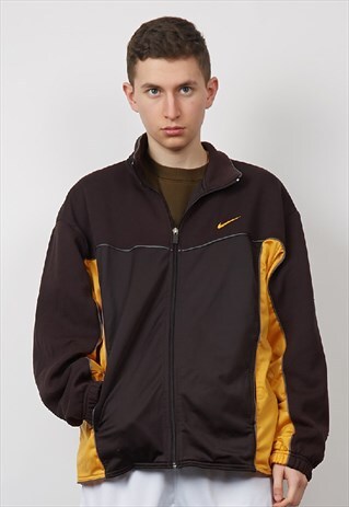 VINTAGE 90'S NIKE BLACK/ YELLOW SPORTS JACKET