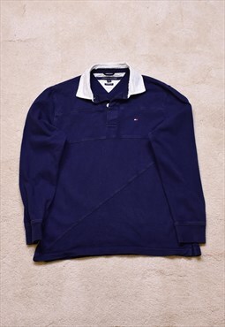 Vintage Tommy Hilfiger Navy Rugby Polo Top