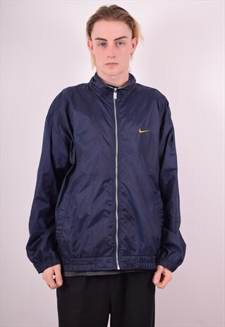 NIKE MENS VINTAGE TRACKSUIT TOP JACKET XL BLUE 90S